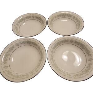 Noritake Ivory China Pattern Lexine 7007 Set of Four Soup Bowls Vintage